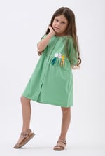 Girls Little Rabbit Puff Sleeve Dress  (12/18mths-6/7yrs)