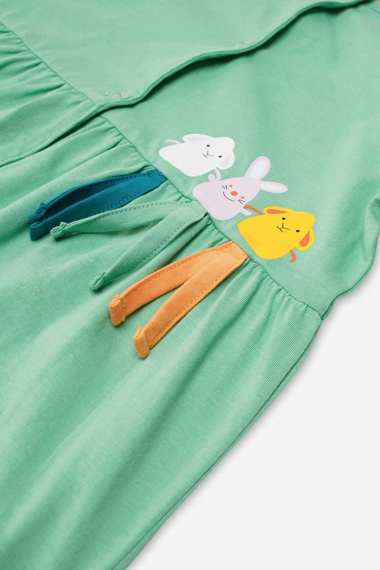 Girls Little Rabbit Puff Sleeve Dress  (12/18mths-6/7yrs)