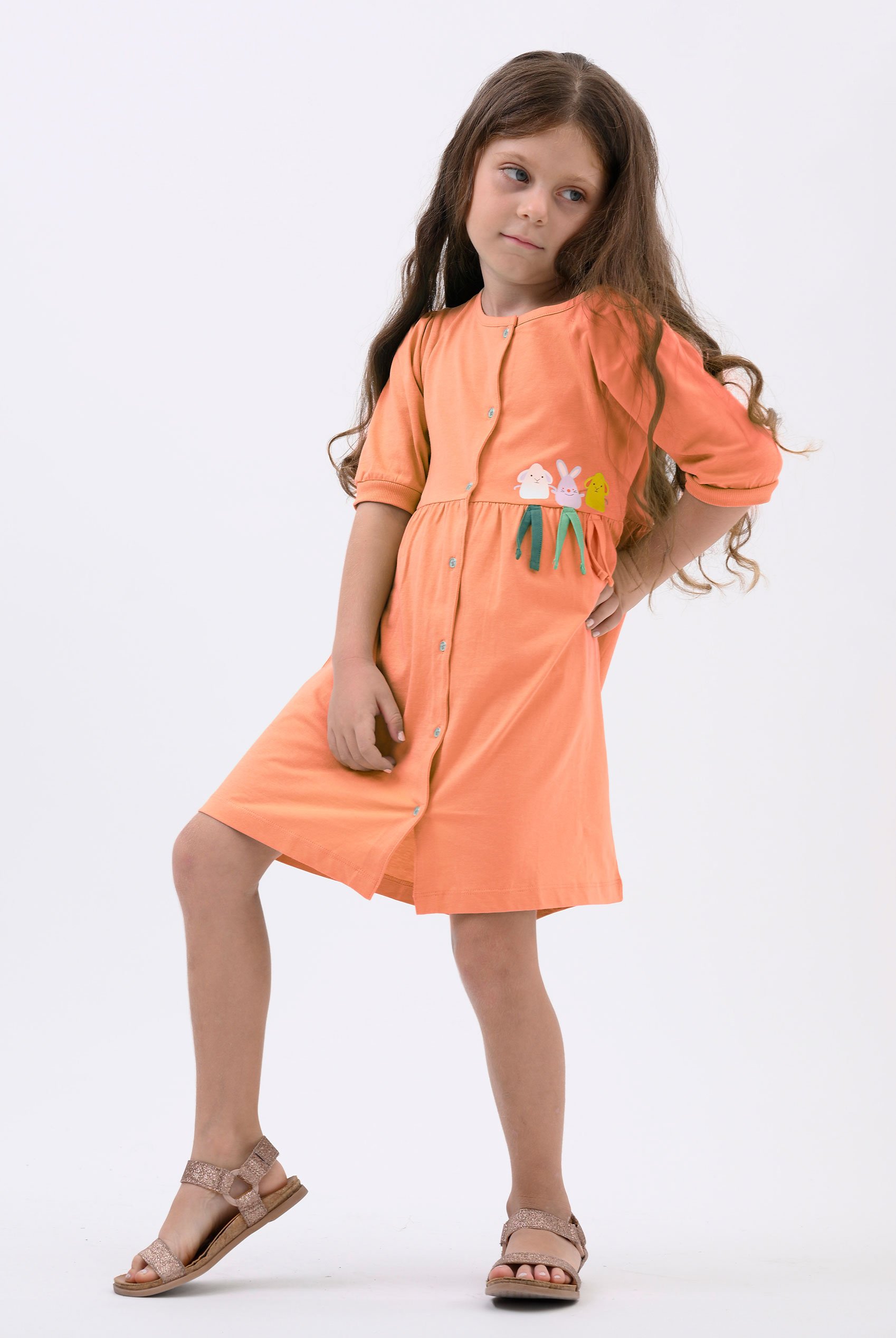 Girls Little Rabbit Puff Sleeve Dress  (12/18mths-6/7yrs)