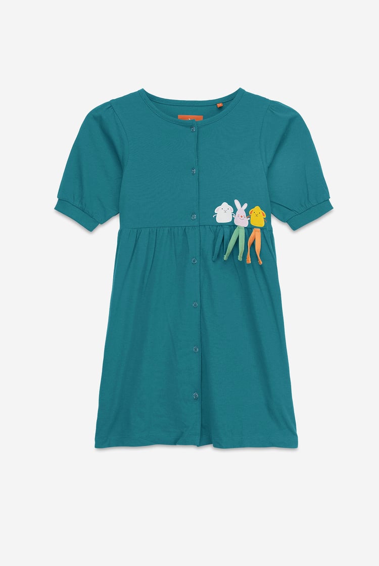 Girls Little Rabbit Puff Sleeve Dress  (12/18mths-6/7yrs)