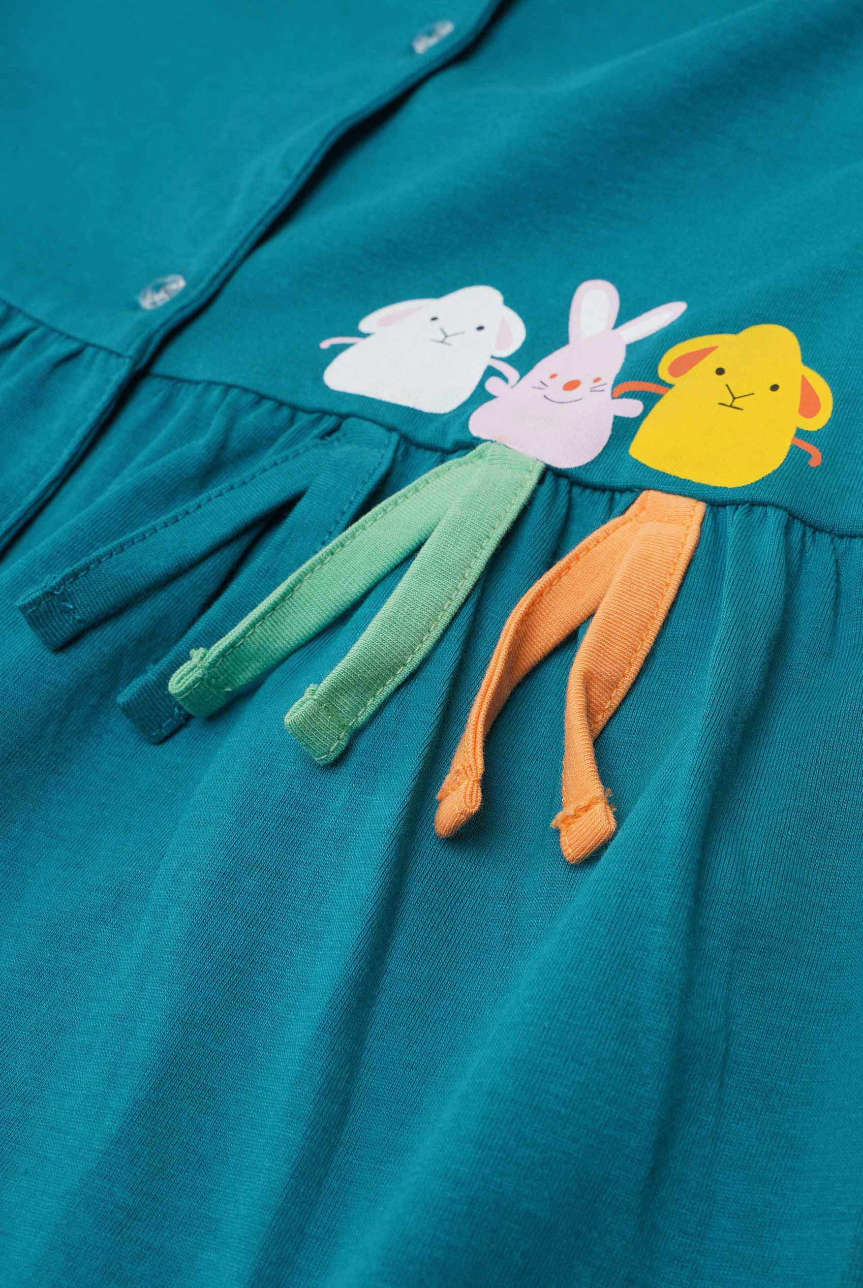 Girls Little Rabbit Puff Sleeve Dress  (12/18mths-6/7yrs)