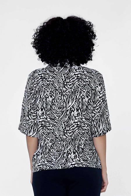 Black Animal Print Relaxed Shirt
