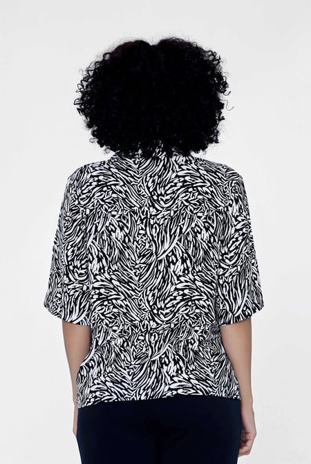 Black Animal Print Relaxed Shirt