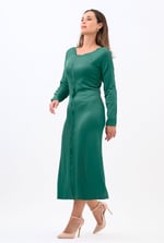 Ruffle Seam Midaxi Rib Dress