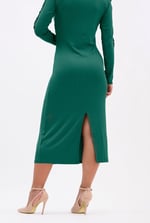 Ruffle Seam Midaxi Rib Dress