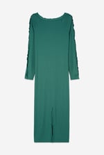 Ruffle Seam Midaxi Rib Dress