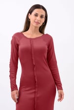 Ruffle Seam Midaxi Rib Dress