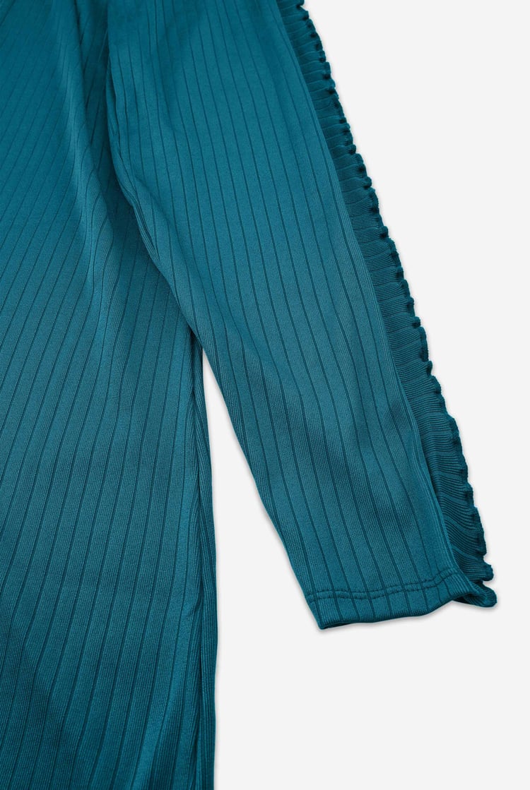 Ruffle Seam Midaxi Rib Dress