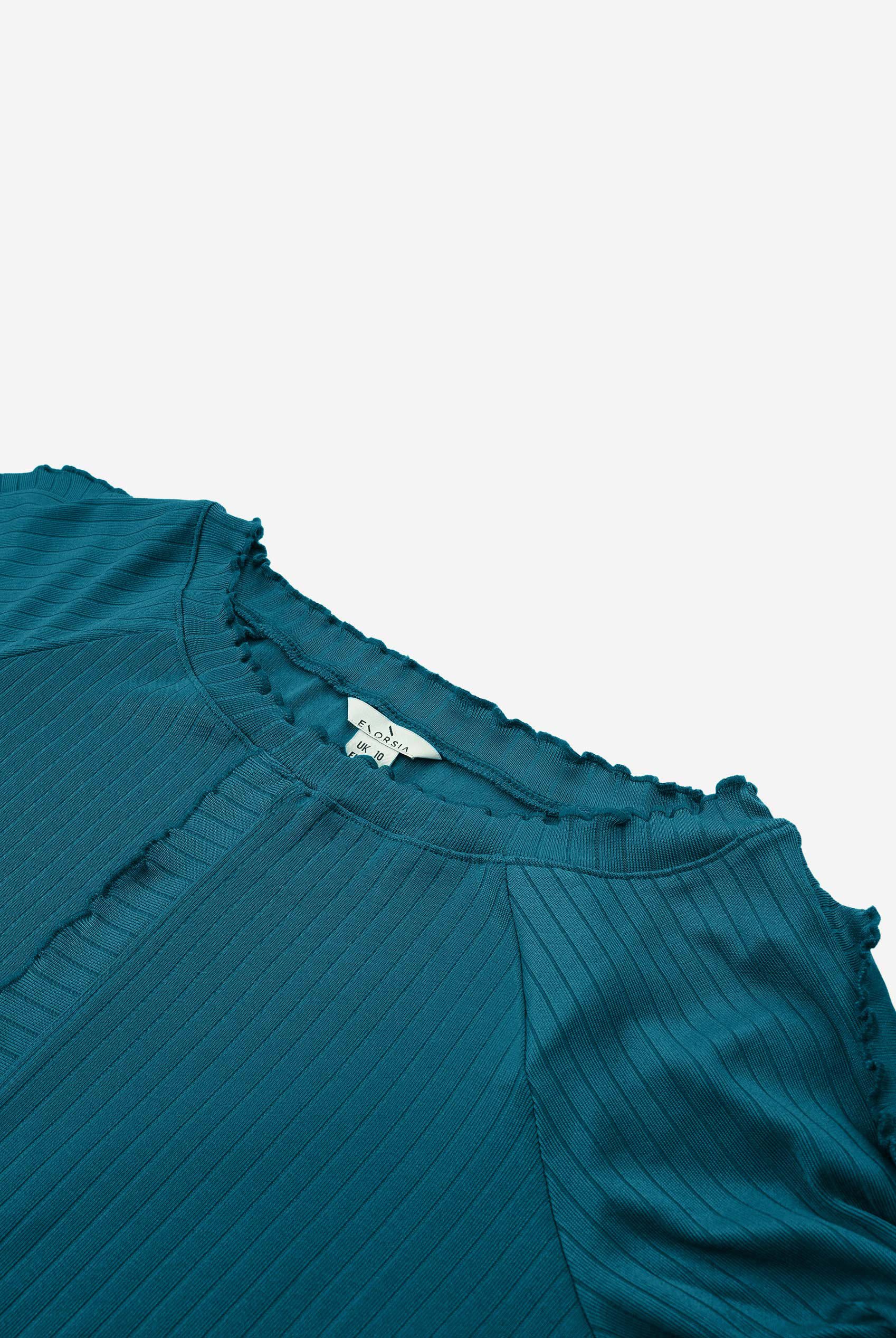 Ruffle Seam Midaxi Rib Dress