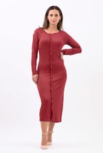 Ruffle Seam Midaxi Rib Dress