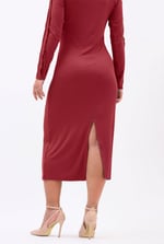 Ruffle Seam Midaxi Rib Dress