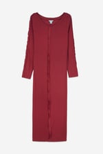 Ruffle Seam Midaxi Rib Dress