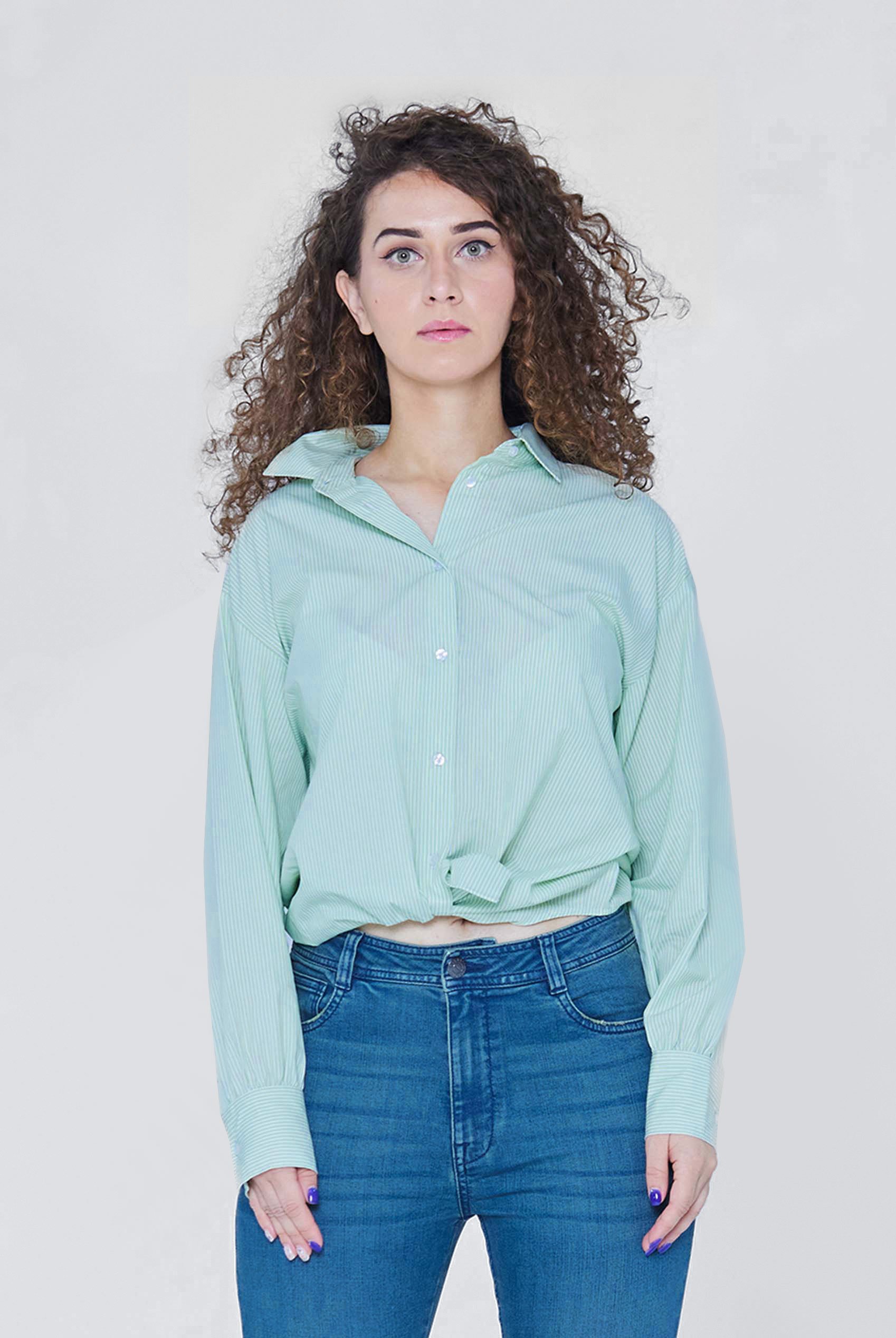 Long Sleeve Stripe Poplin Shirt