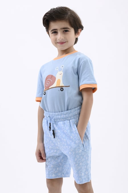 Boys Cream Printed Jersey Shorts (12/18mths-7yrs)