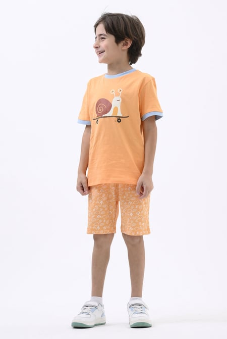 Boys Cream Printed Jersey Shorts (12/18mths-7yrs)