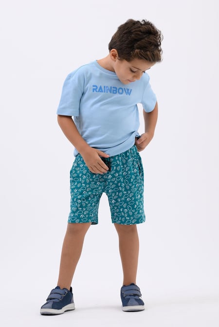 Boys Cream Printed Jersey Shorts (12/18mths-7yrs)