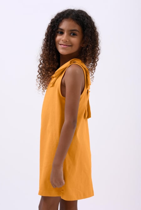 Girls Yellow Ruffle Collar Dress (12/18mths-6/7yrs)