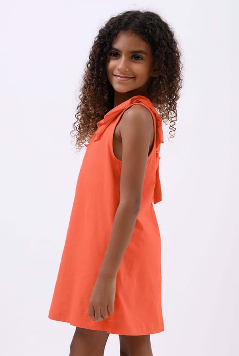 Girls Orange Ruffle Collar Dress (12/18mths-6/7yrs)