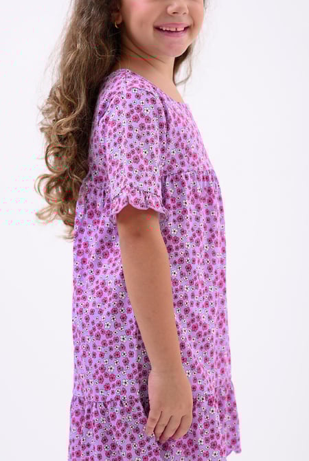 Girls Purple Ditsy Print Dress (12/18mths-6/7yrs)