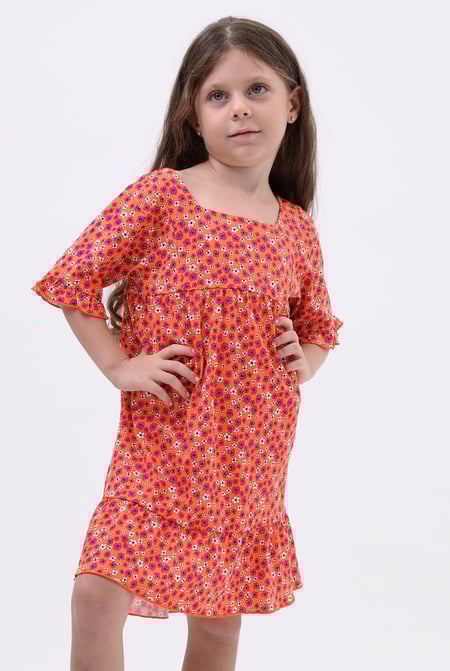 Girls Purple Ditsy Print Dress (12/18mths-6/7yrs)