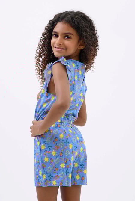 Girls Blue Sun Print Playsuit (12/18mths-6/7yrs)