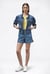 Puff Sleeve Denim Mid Wash Jacket