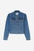 Puff Sleeve Denim Mid Wash Jacket