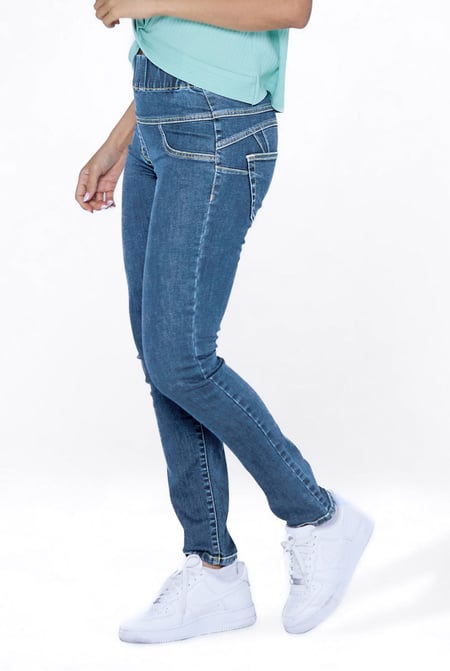 Deep Blue Super Stretch Pull-On Denim Leggings