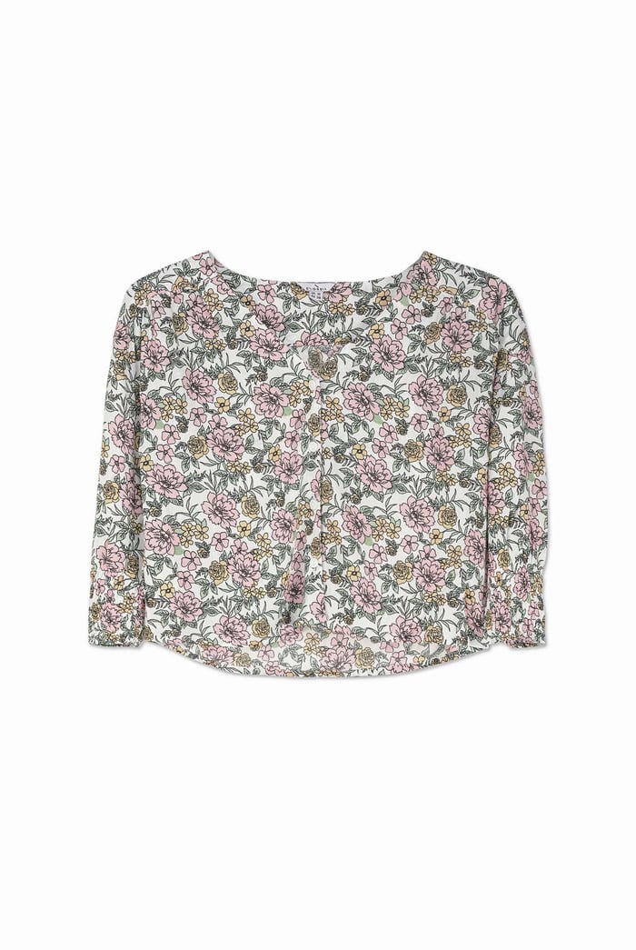 Printed Flute Sleeve Blouse