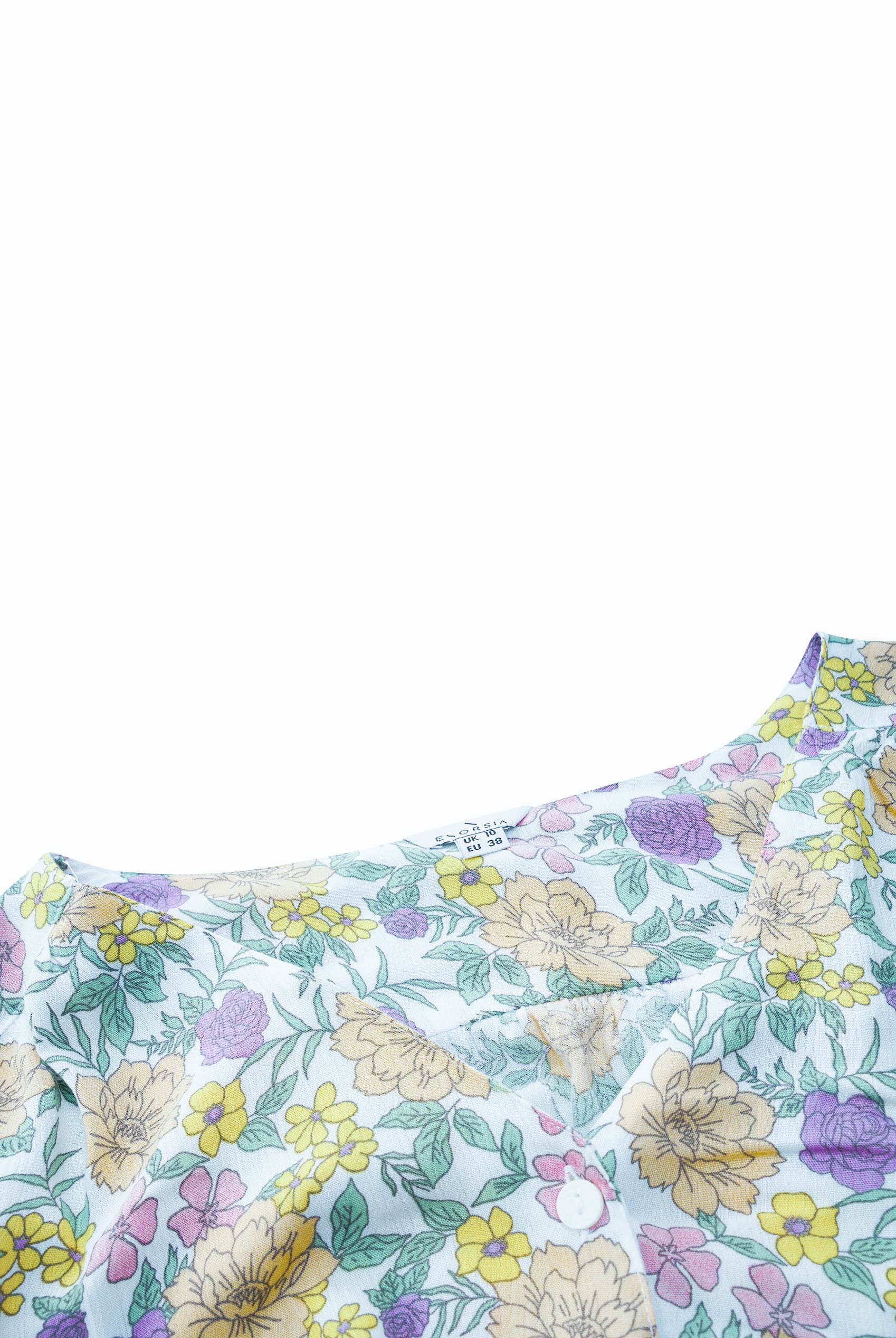Printed Flute Sleeve Blouse