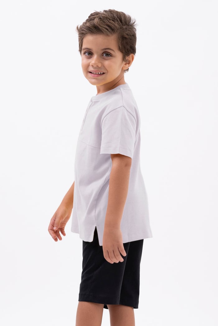 Button Placket With Front Cut & Sew T-Shirt