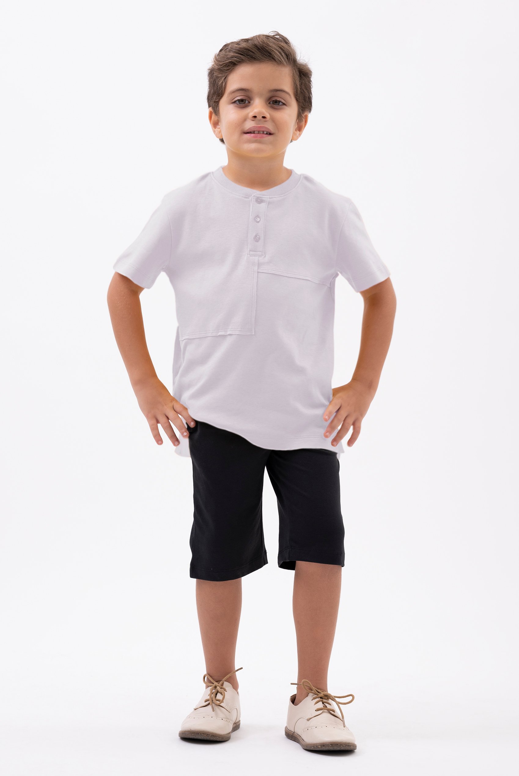 Button Placket With Front Cut & Sew T-Shirt