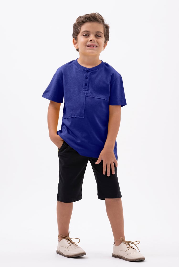 Button Placket With Front Cut & Sew T-Shirt