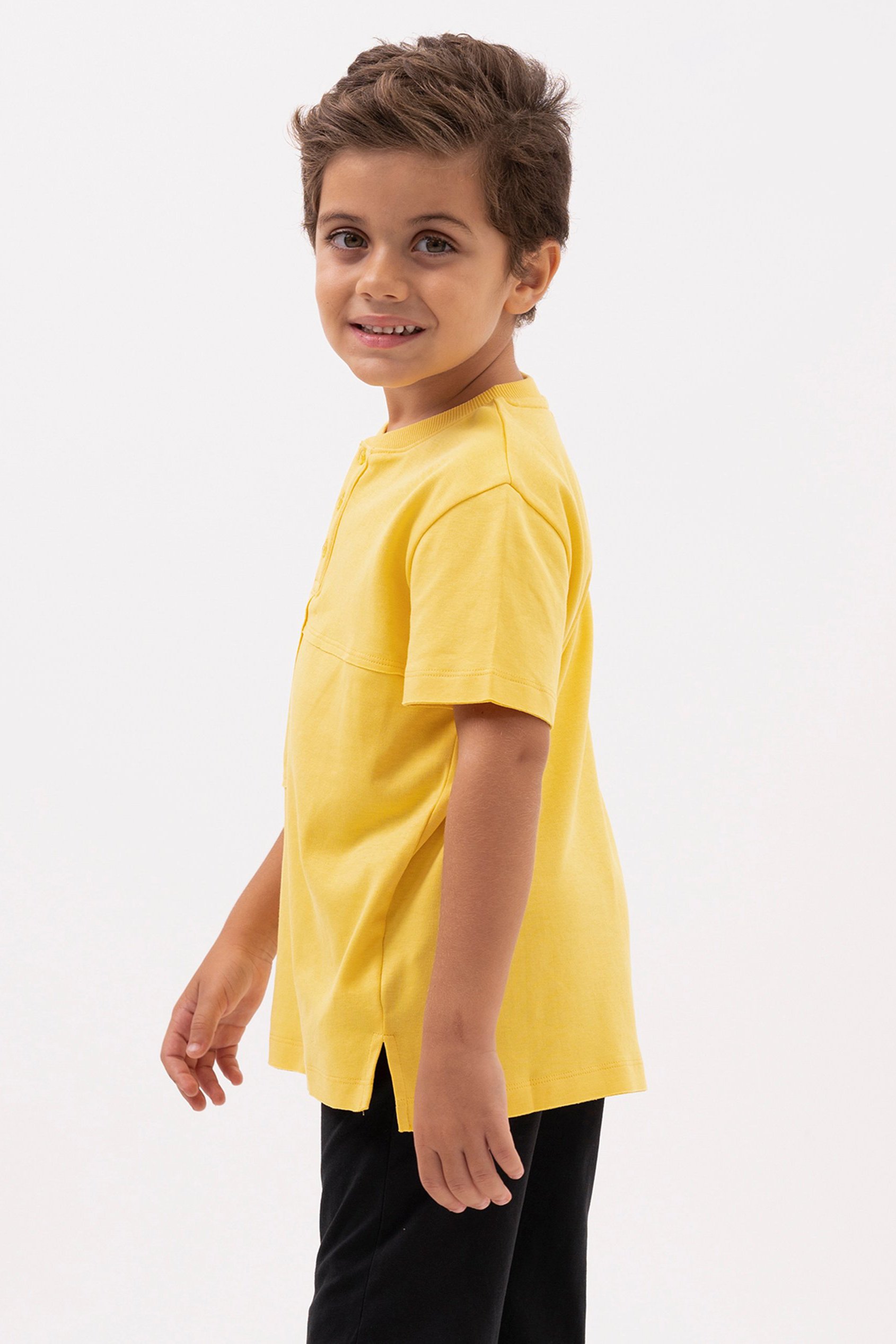 Button Placket With Front Cut & Sew T-Shirt