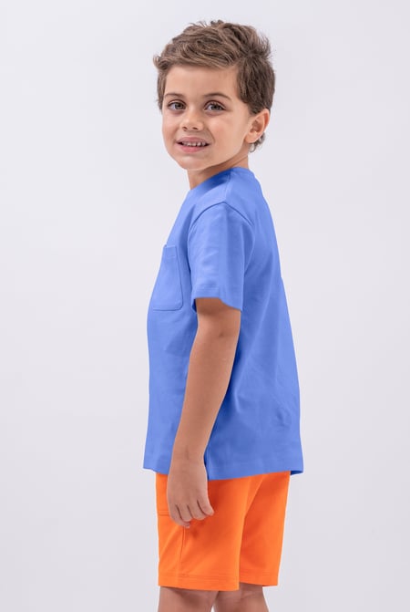 Boy's Blue Basic T-Shirt With Pocket