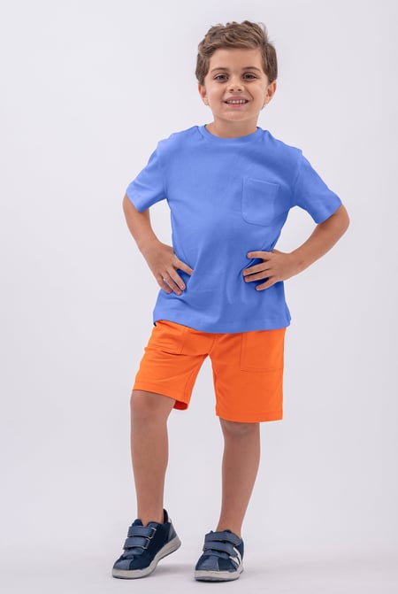 Boy's White Basic T-Shirt With Pocket