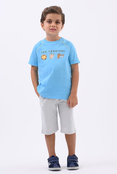 White Zoo Carnival Printed T-Shirt