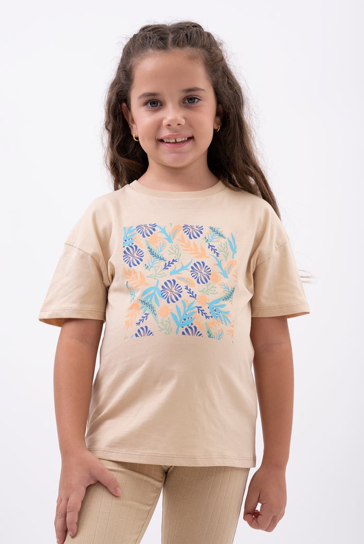 Girls Oversized Printed T-Shirt