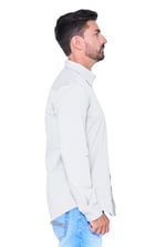 White Mens Button Down Collar L/S Shirt