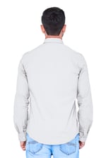 White Mens Button Down Collar L/S Shirt
