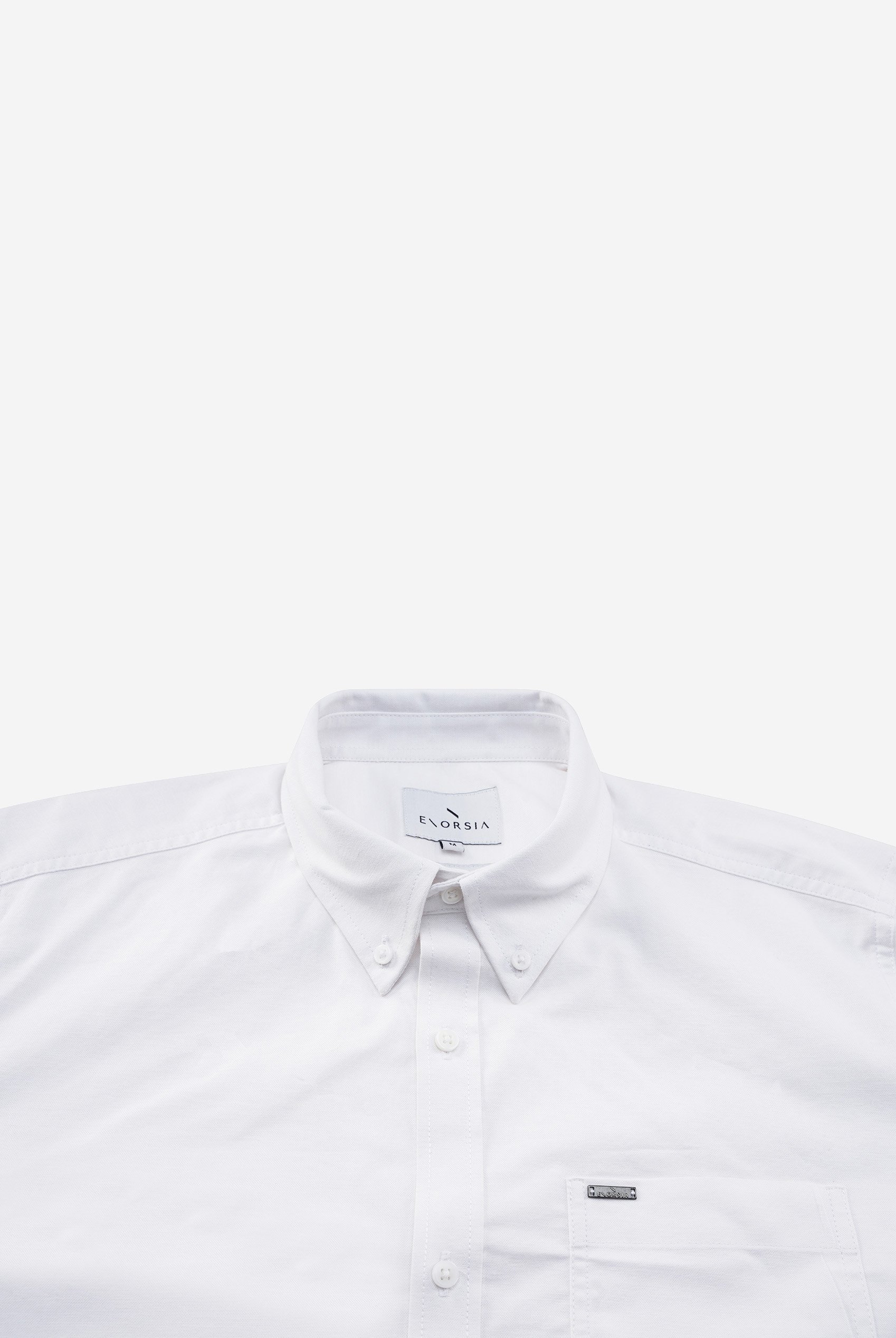 White Mens Button Down Collar L/S Shirt