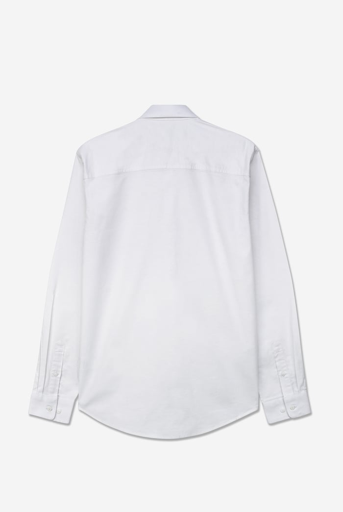 White Mens Button Down Collar L/S Shirt