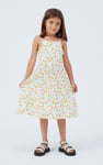 Girls Printed Tiered Strappy Jersey Dress
