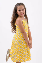 Girls Printed Tiered Strappy Jersey Dress
