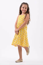 Girls Printed Tiered Strappy Jersey Dress