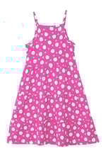 Girls Printed Tiered Strappy Jersey Dress