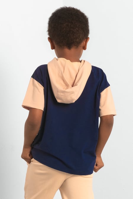 Navy Short Sleeve Summer Hoodie (6yrs-11yrs)