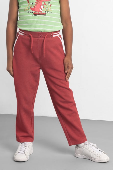 Red Contrast Rib Detailing Trouser (6yrs-11yrs)