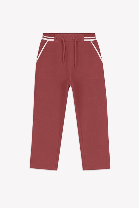 Red Contrast Rib Detailing Trouser (6yrs-11yrs)