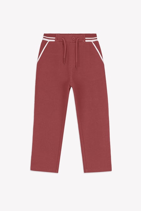 Red Contrast Rib Detailing Trouser (6yrs-11yrs)